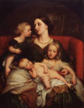 George Frederick Watts : Mrs George Augustus Frederick Cavendish Bentinck and her Children